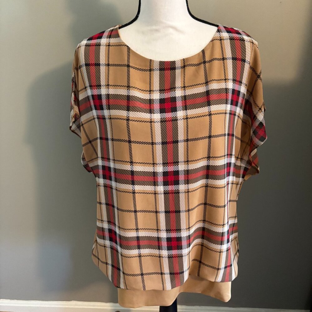 NWT Plaid blouse size Large